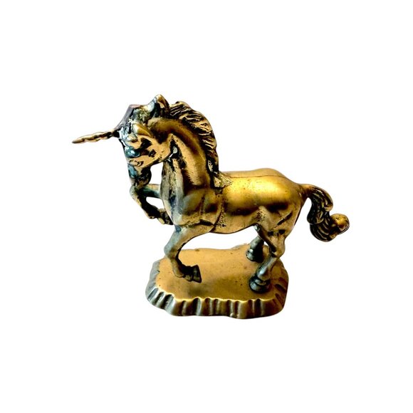 Vintage Solid Brass Unicorn Figurine - Picture 4 of 10